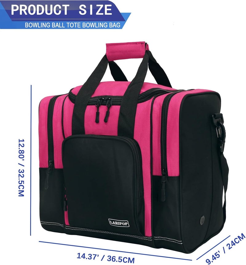 LARIPOP Bowling Ball Bag for Single Ball, 2022 Bowling Ball Tote Bowling bag with Padded Holder - Fits Shoes up to Mens Size 14 and Bowling Accessories - Image 2